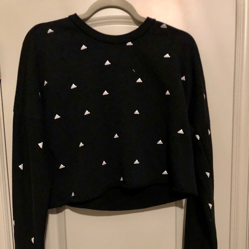 black adidas long sleeve w/ little adidas symbols!